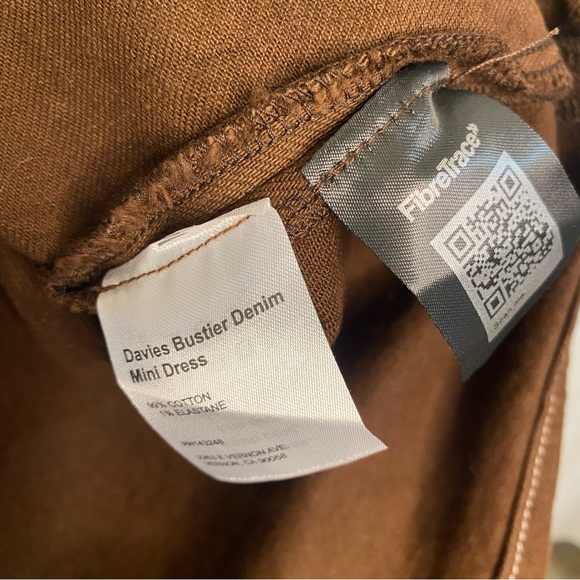 Reformation Davies Bustier Cafe Brown Denim Mini Dress NWT 2 Small Western Rodeo - Picture 9 of 9